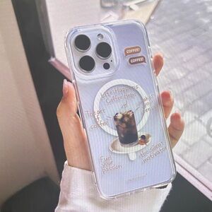 Clear Coffee-Themed Phone Case